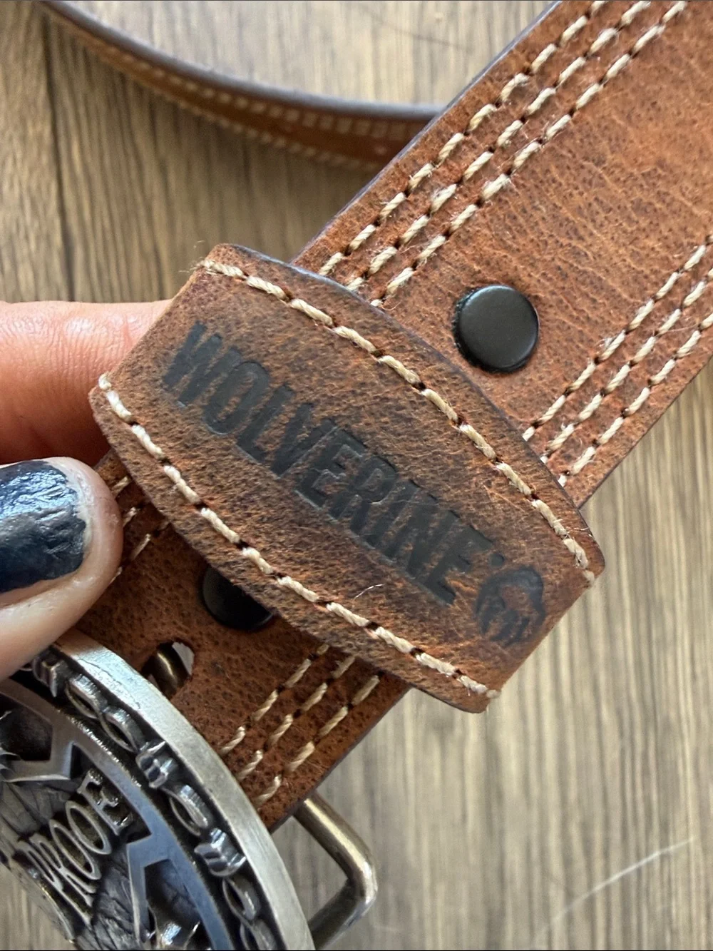 Unisex Bullet proof Wolverine leather belt and buckle